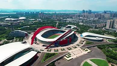 4k航拍南京奥体中心体育馆视频的预览图